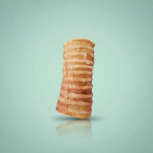 Enjoy our 100% natural Beef Trachea Dog Chews! Perfect for training, these grain-free treats support dental health, muscle development, and provide long-lasting chewing entertainment for your dog.