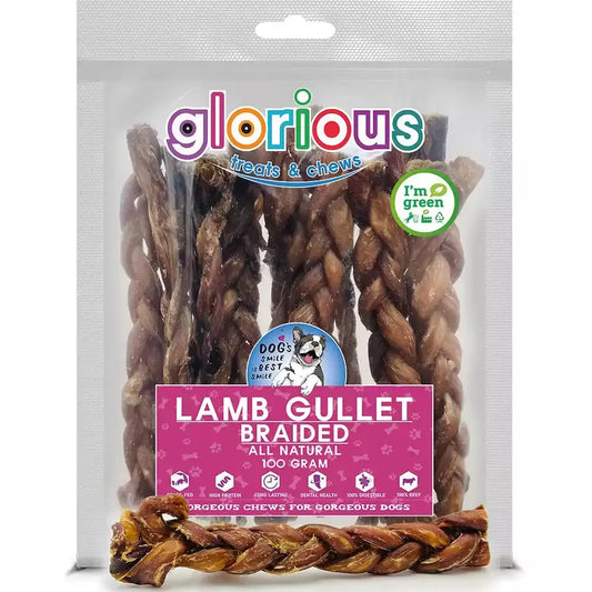 Discover our Braided Lamb Gullet Treats! High in protein and gluten-free, they're perfect for training rewards, supporting dental health, and are easily digestible, even for dogs with sensitive stomachs!