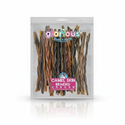 Premium 100% Natural Camel Skin Chews for dogs! Designed for long-lasting satisfaction and safety (no rawhide), these high-protein treats promote dental health and are perfect for all dog life stages.