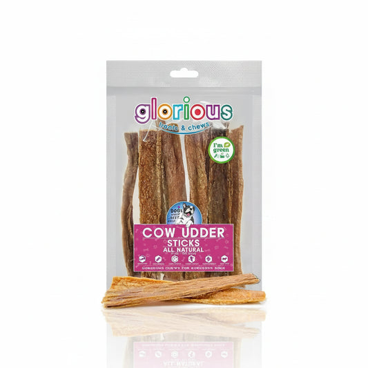 Discover the nutritional Premium Cow Udder Dog Treats! These protein-rich, low-fat treats are perfect for training and improving dental health, suitable for all dog breeds and ages, and free from artificial additives.
