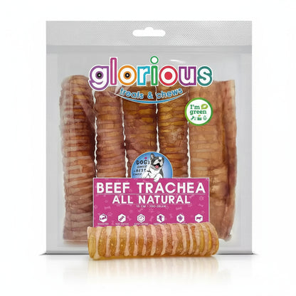 Enjoy our 100% natural Beef Trachea Dog Chews! Perfect for training, these grain-free treats support dental health, muscle development, and provide long-lasting chewing entertainment for your dog.