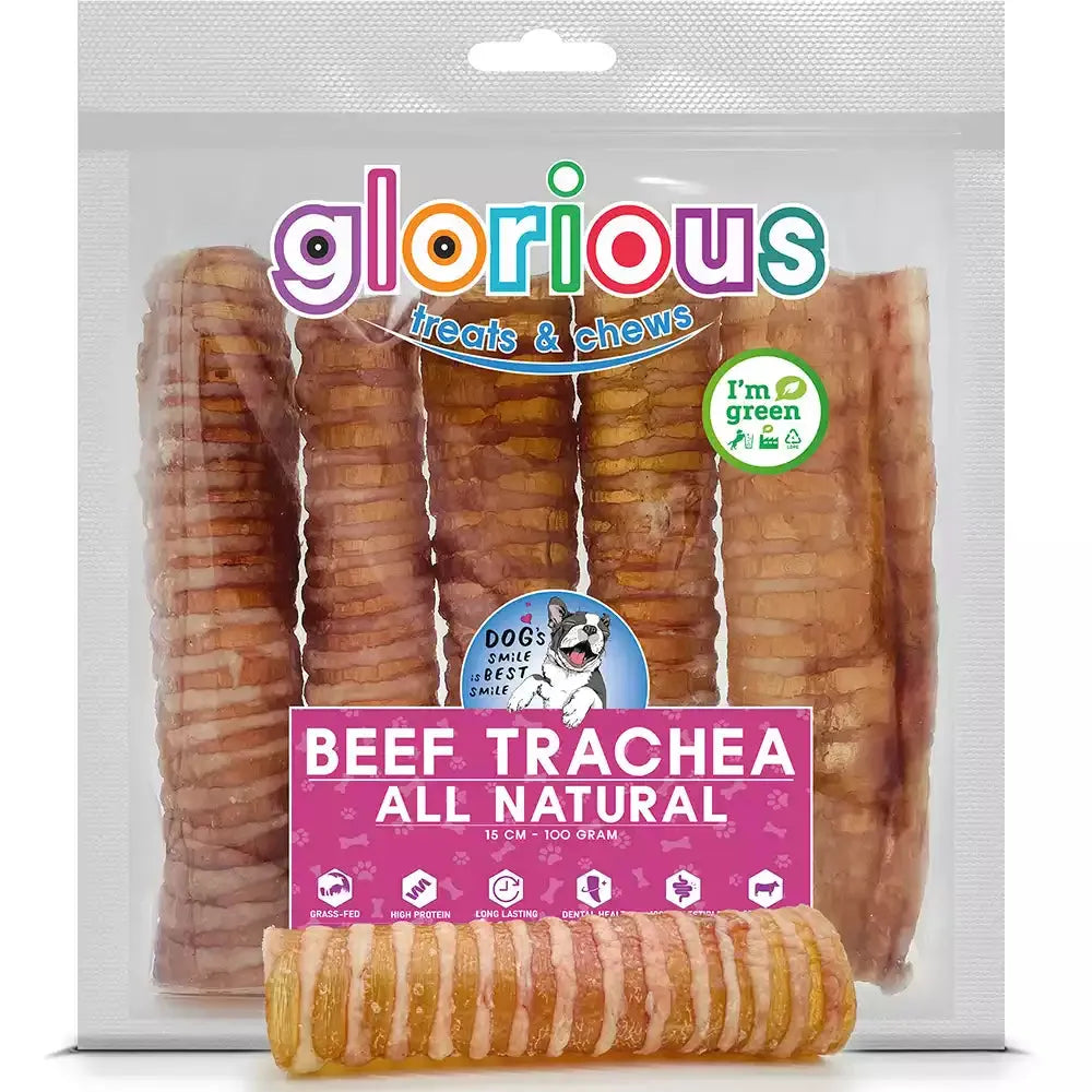 Enjoy our 100% natural Beef Trachea Dog Chews! Perfect for training, these grain-free treats support dental health, muscle development, and provide long-lasting chewing entertainment for your dog.