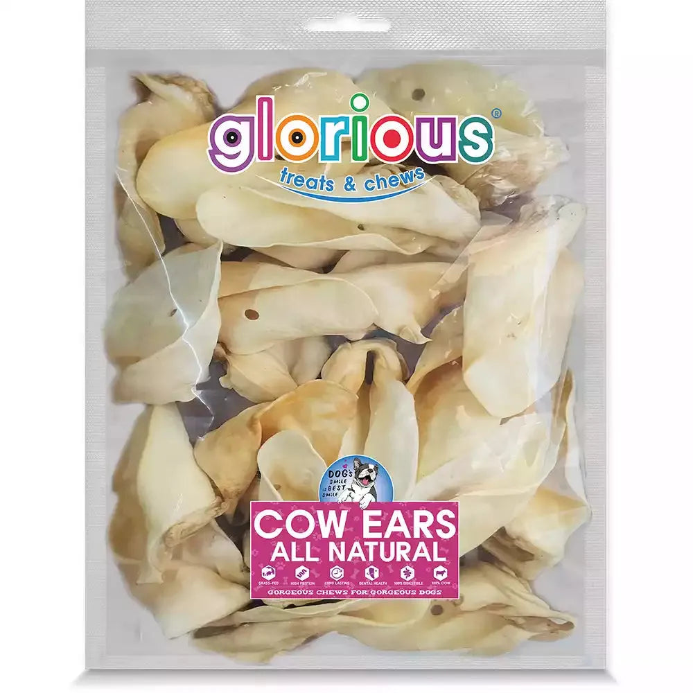 High-protein, low-fat Cow Ears for Dogs! Natural dental health tool, suitable for all sizes, with no artificial ingredients. A delightful, healthy chew your dog will love!
