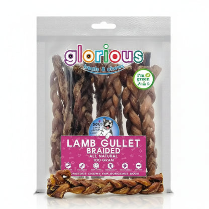Discover our Braided Lamb Gullet Treats! High in protein and gluten-free, they're perfect for training rewards, supporting dental health, and are easily digestible, even for dogs with sensitive stomachs!