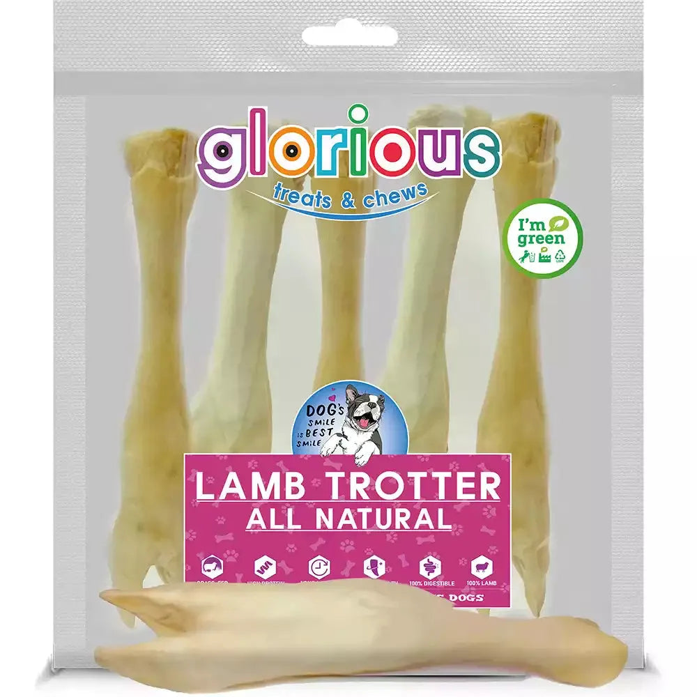 Indulge your pet with 100% Natural Lamb Trotters! Promoting dental health, rich in essential minerals, and air-dried for flavor preservation, these treats are a delight for medium to large dogs!